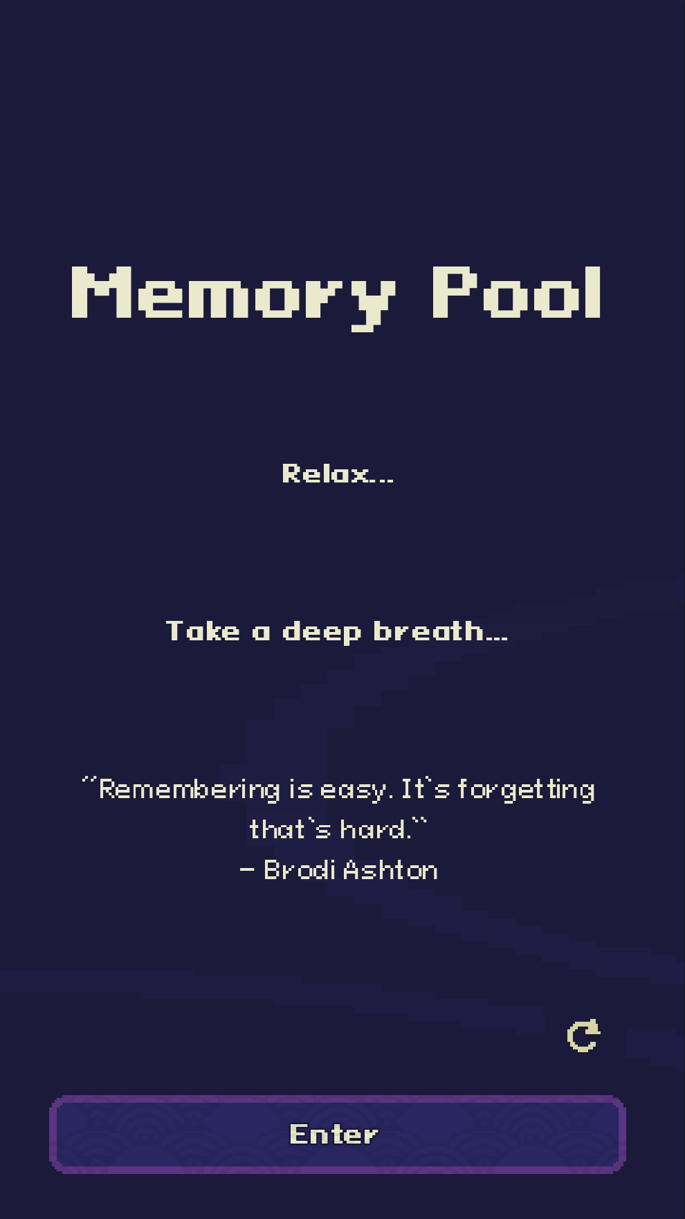 Intro screen